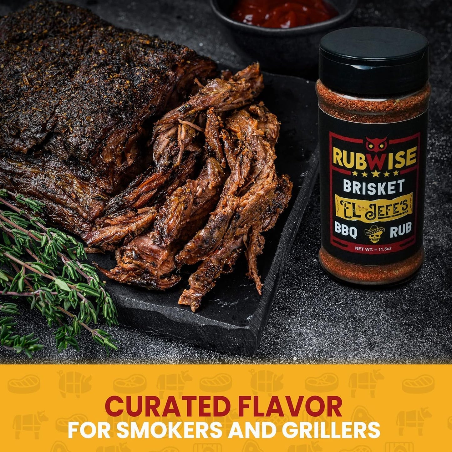 Five Star Seasonings BBQ Brisket Rub - El Jefe, 16 Ounce, Premium Dry Seasoning for smoky aroma and Grilling