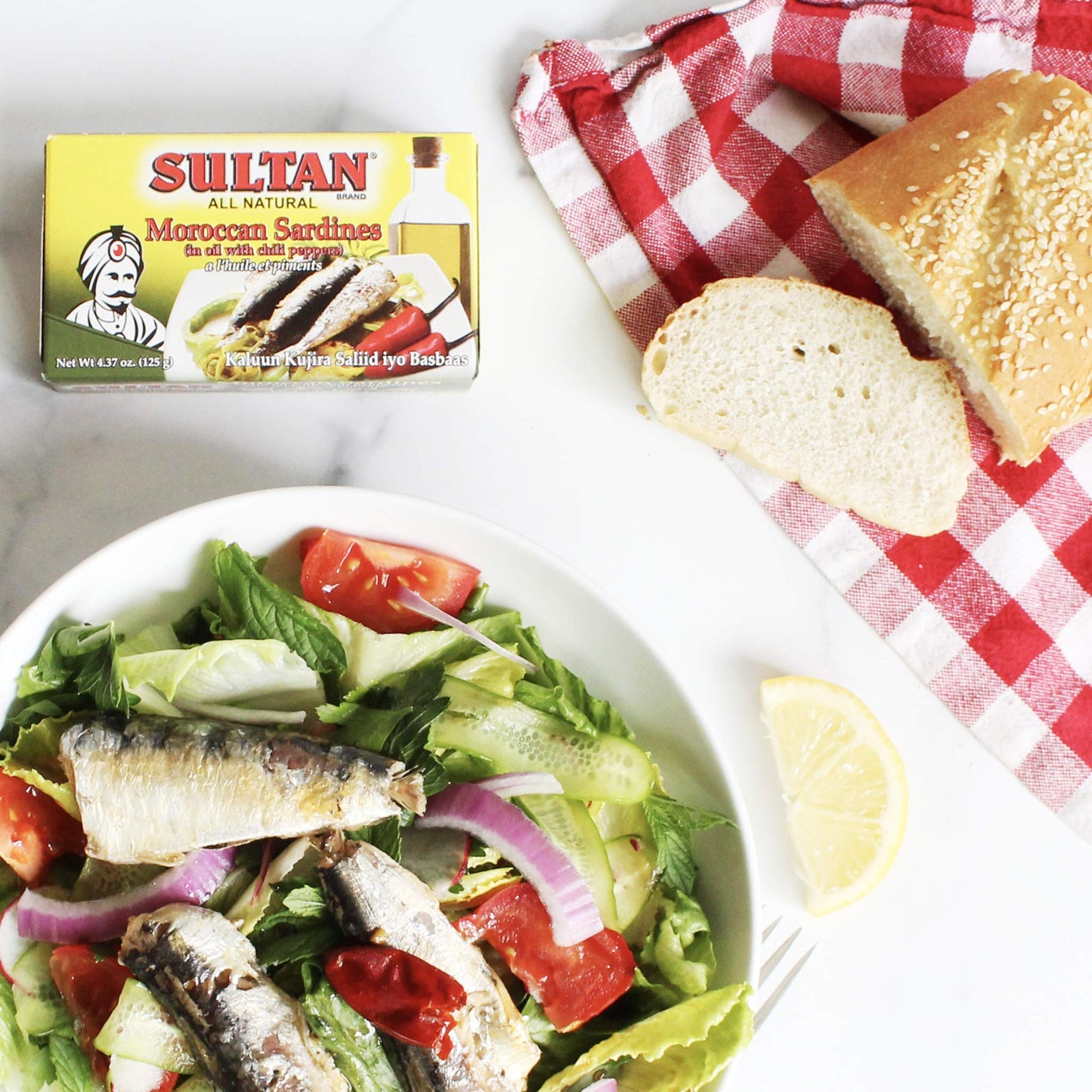 Sultan Moroccan Sardines in Chili Oil, 100% All-Natural, High Protein, 4.37oz