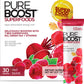 Pureboost Superfoods Clean Energy Booster Drink Mix, Sugar-Free, 30 Count, 12.17 Ounce, Red Burst Flavor