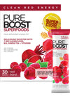 Pureboost Superfoods Clean Energy Booster Drink Mix, Sugar-Free, 30 Count, 12.17 Ounce, Red Burst Flavor