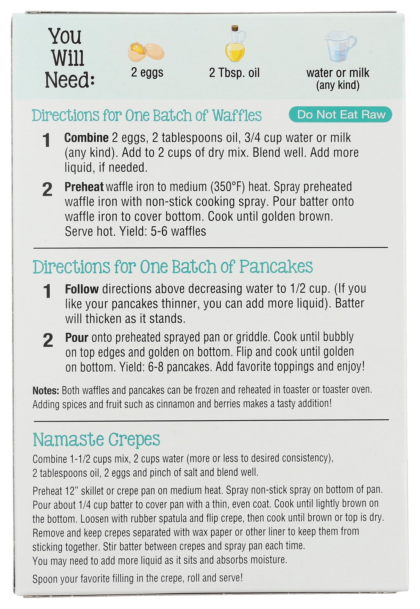 Namaste Foods Gluten Free Waffle & Pancake Mix, 21 Oz (Pack Of 6)
