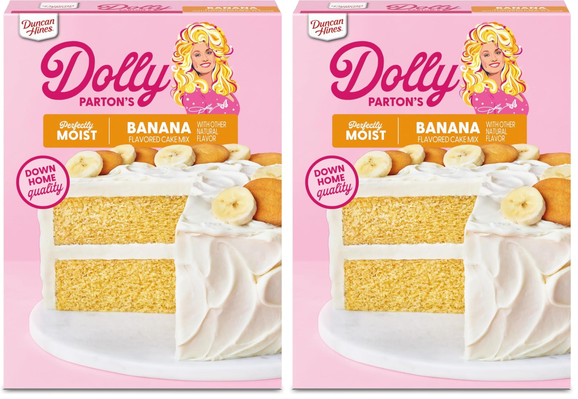 Duncan Hines Dolly Partons Favorite Banana Flavored Cake Mix, 15.25 oz. (Pack of 2)