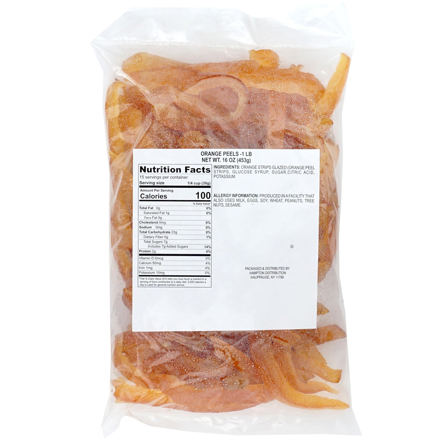 Orange Peel Strips  1 Pound Bag  The Hampton Popcorn & Candy Company