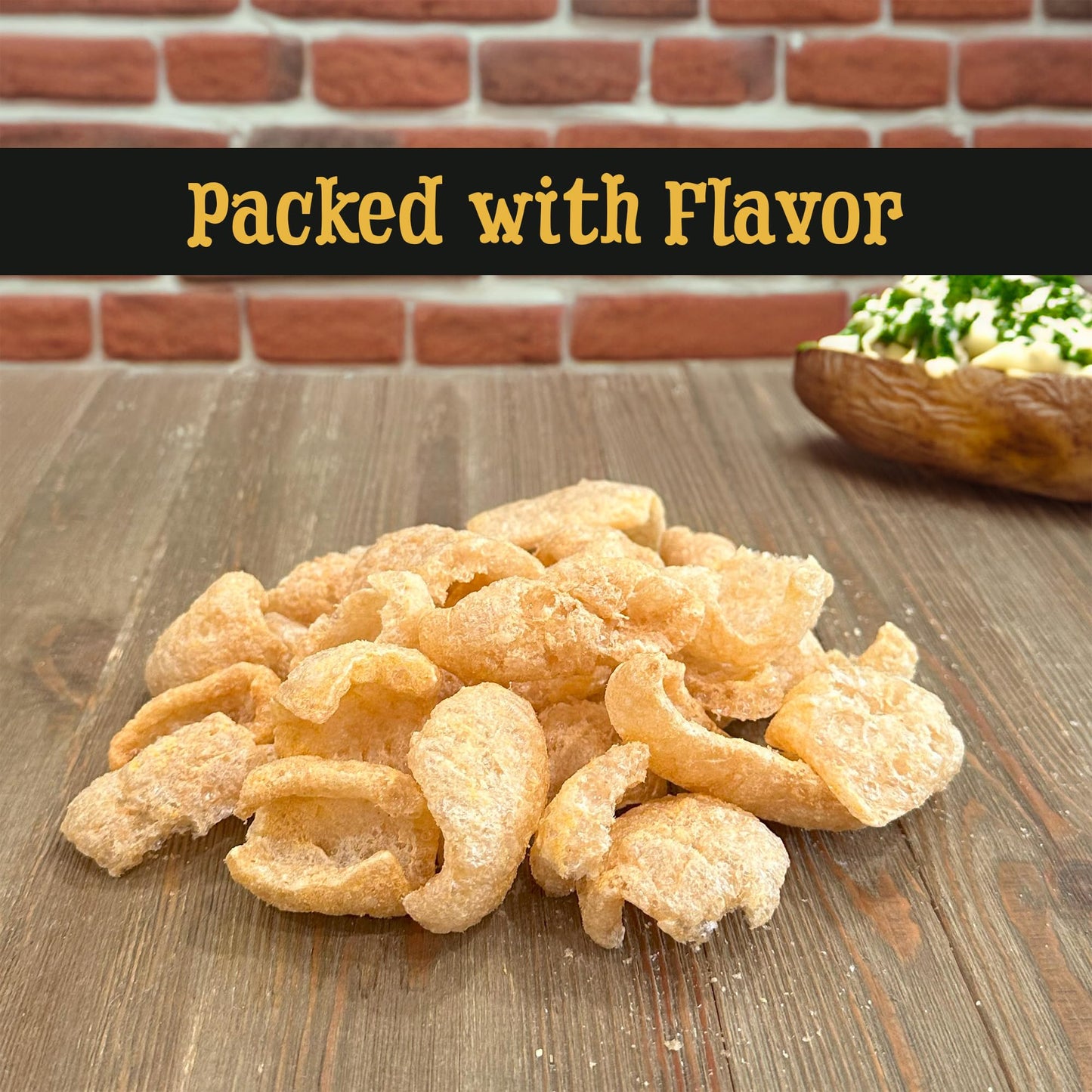 Ol Uncle Porkers Keto-Friendly Pork Rinds, Loaded Baked Potato Flavor, 8oz Bag