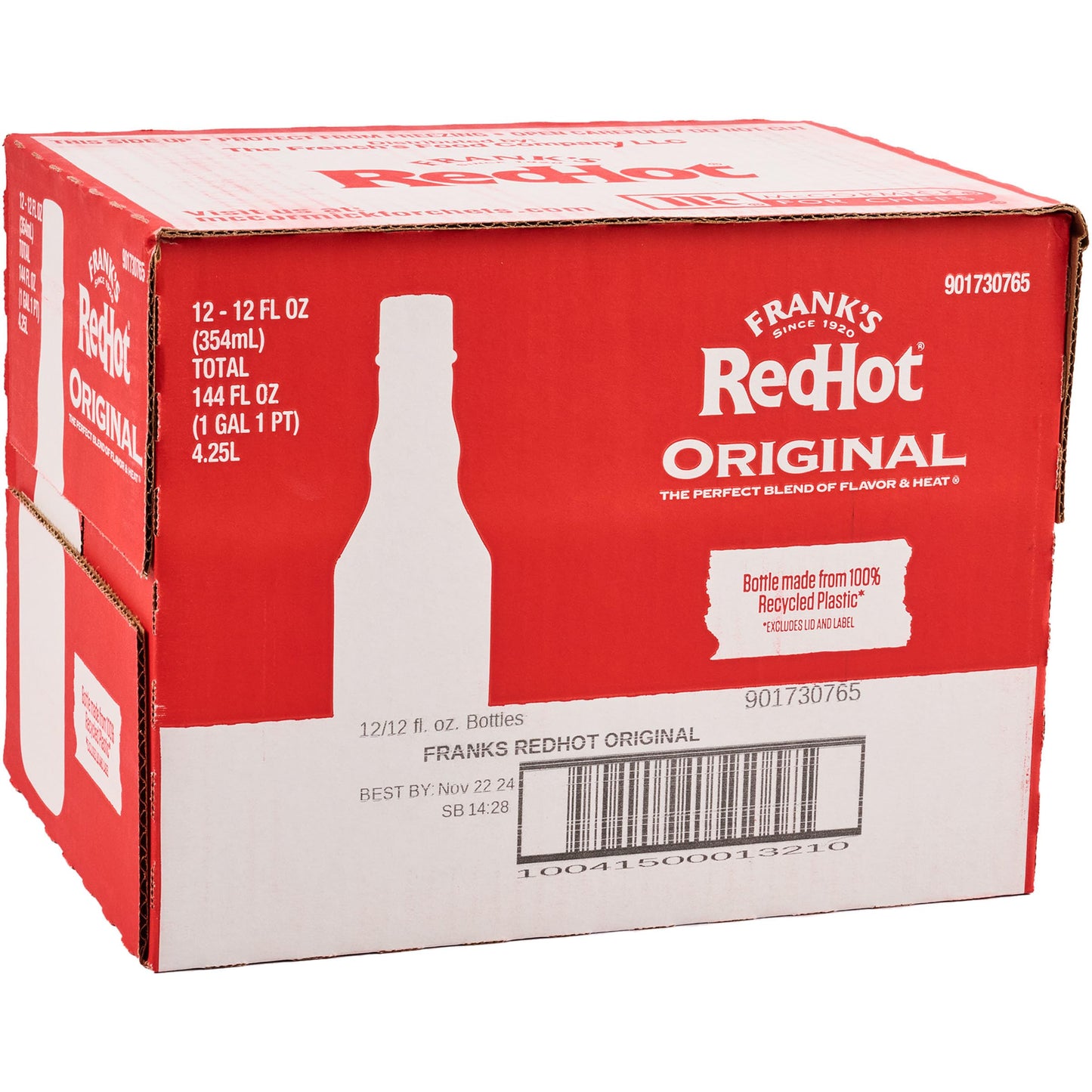 Franks RedHot Original Cayenne Pepper Hot Sauce, Glass Bottle, 12 Fl Oz (Pack of 12), Red