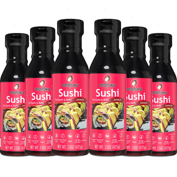 Otafuku Sushi Eel Sauce for Sushi Rolls, Japanese Unagi Sauce Gluten Free, 15 Oz (6 Pack)