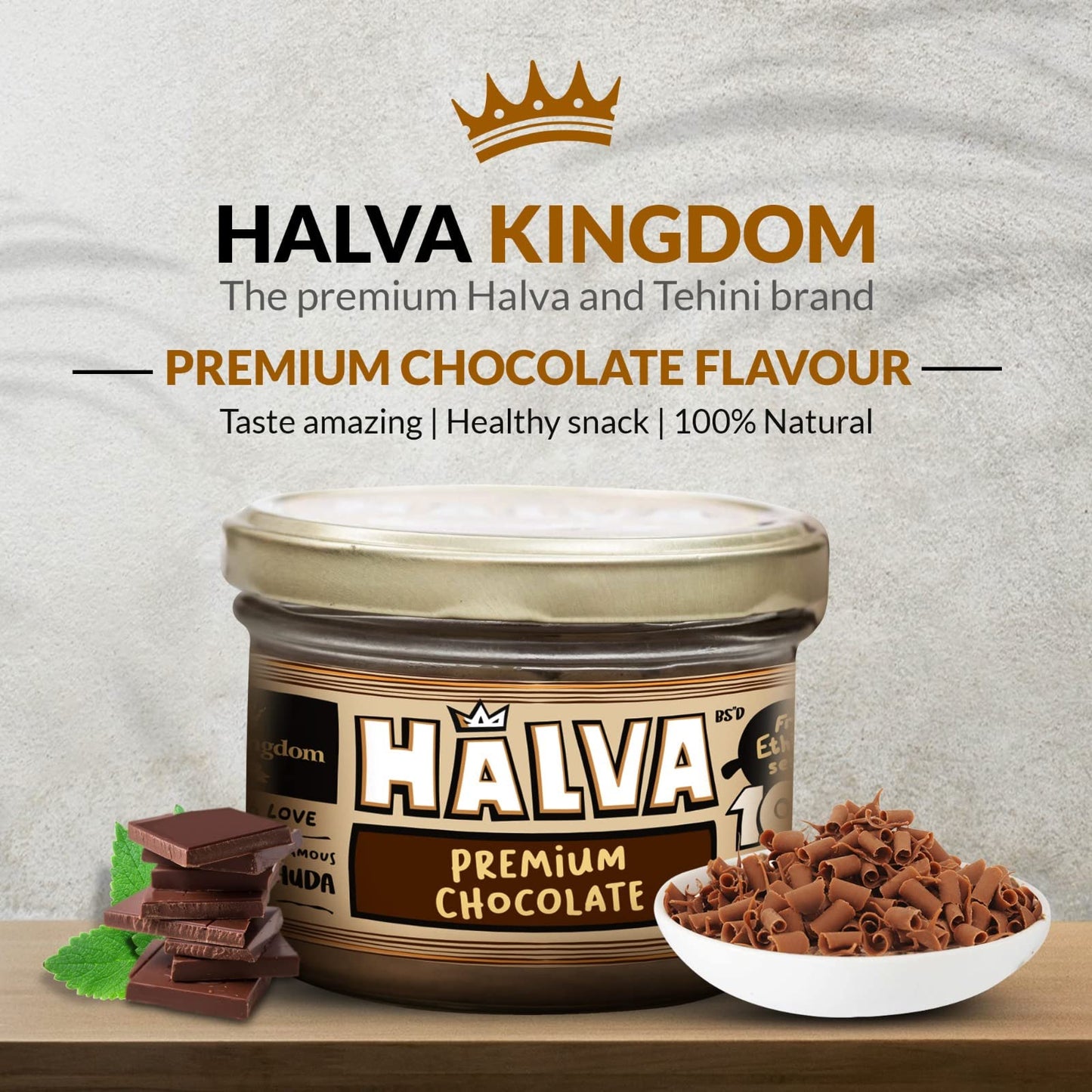 Halva Kingdom Sugar Free Halva Vegan Dessert | Gluten Free, Kosher Certified | Premium Chocolate