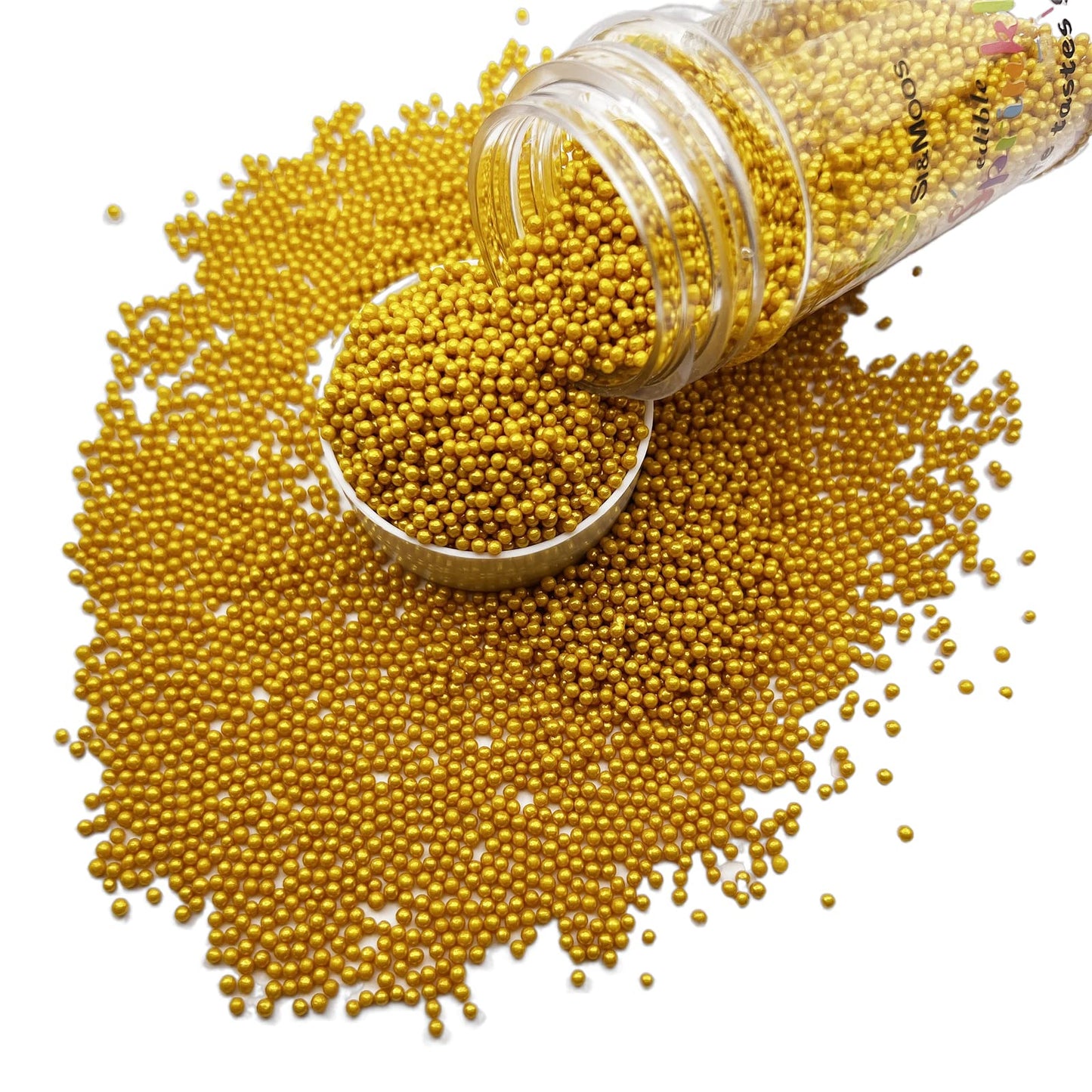 Se Si&Moos Gold Sprinkles Gold Nonpareils Edible Pearls For Cake Decorating Small Pearl Sprinkles Halloween Cake Decorations Chr