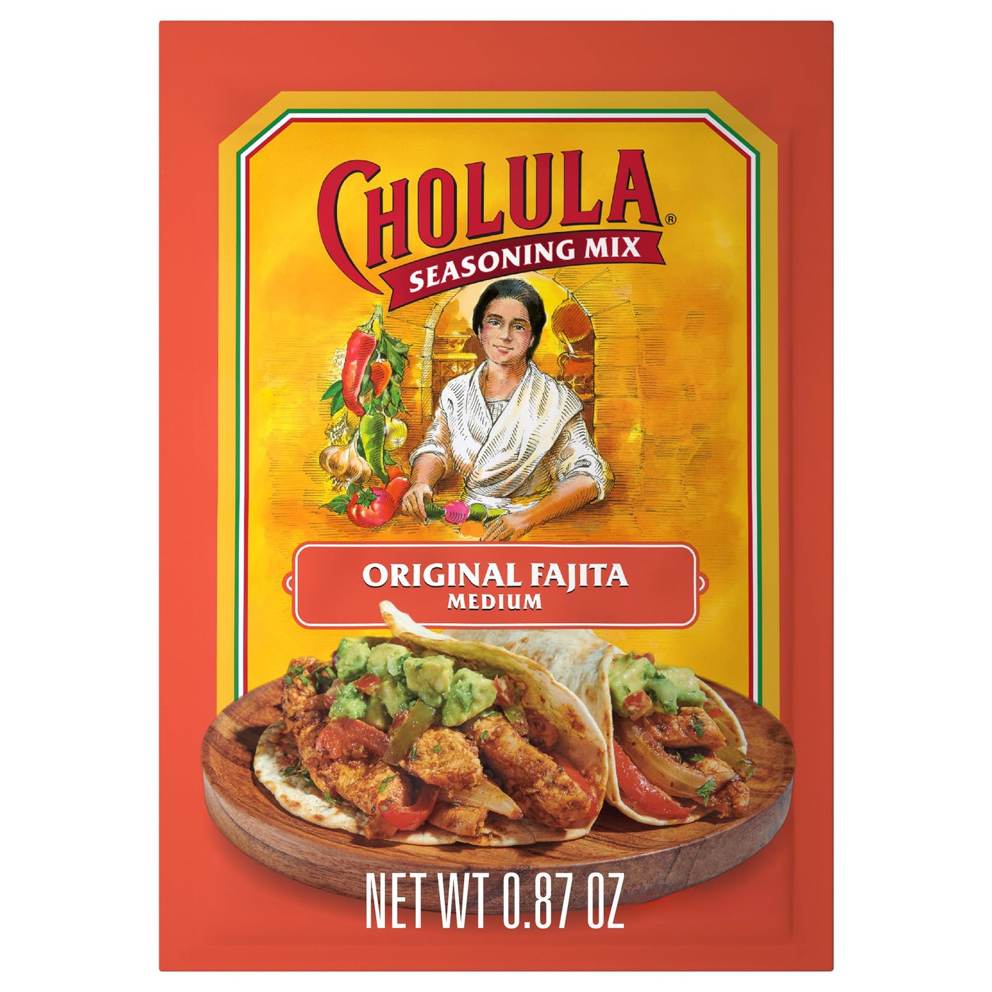 Cholula Seasoning Mix  Original Fajita  Medium Heat  For Chicken  Steak  Shrimp & Veggie Fajitas  0.87 oz (Pack of 12)