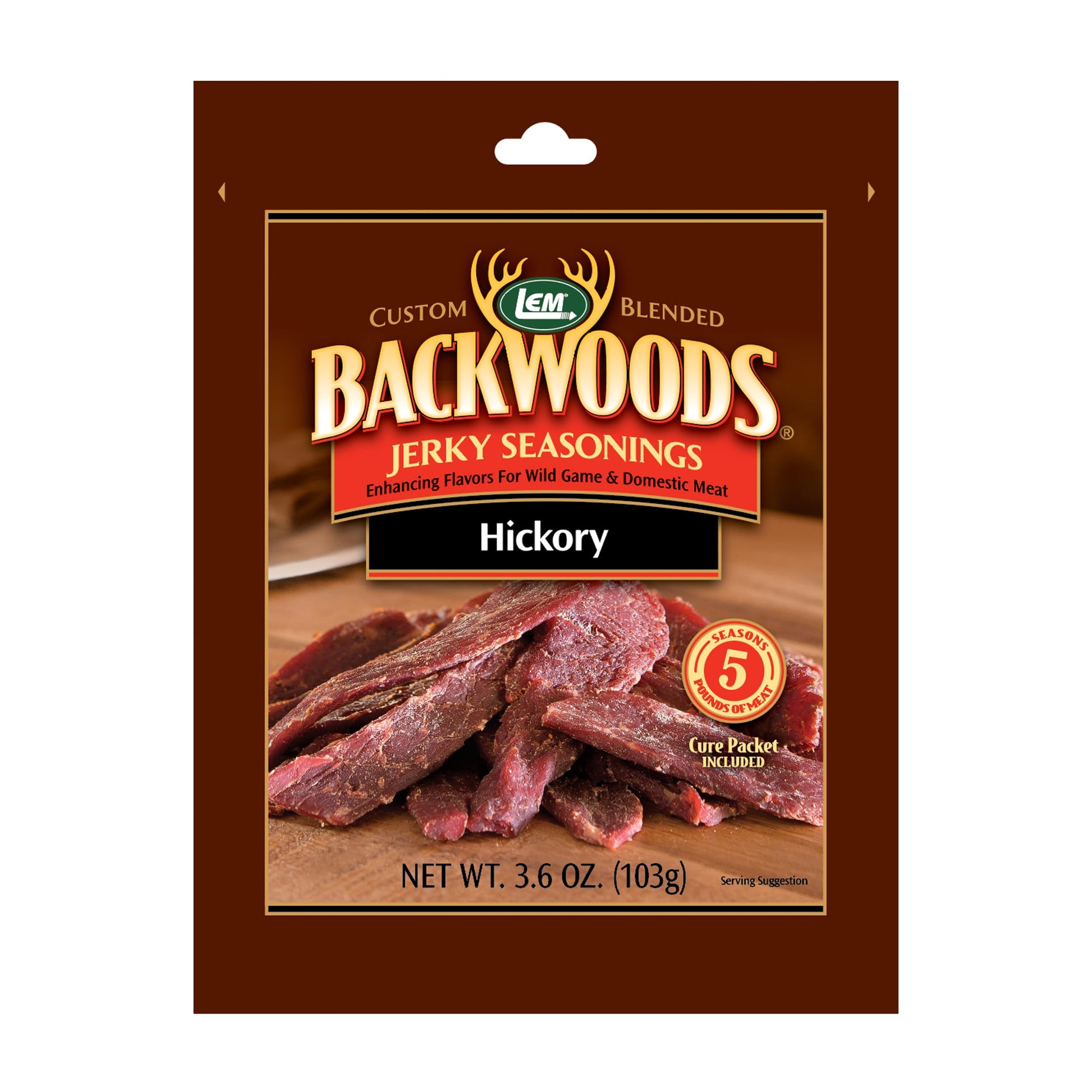 LEM Backwoods Hickory Seasoning with Cure Packet, 18.24 Fl Oz, Model 9622