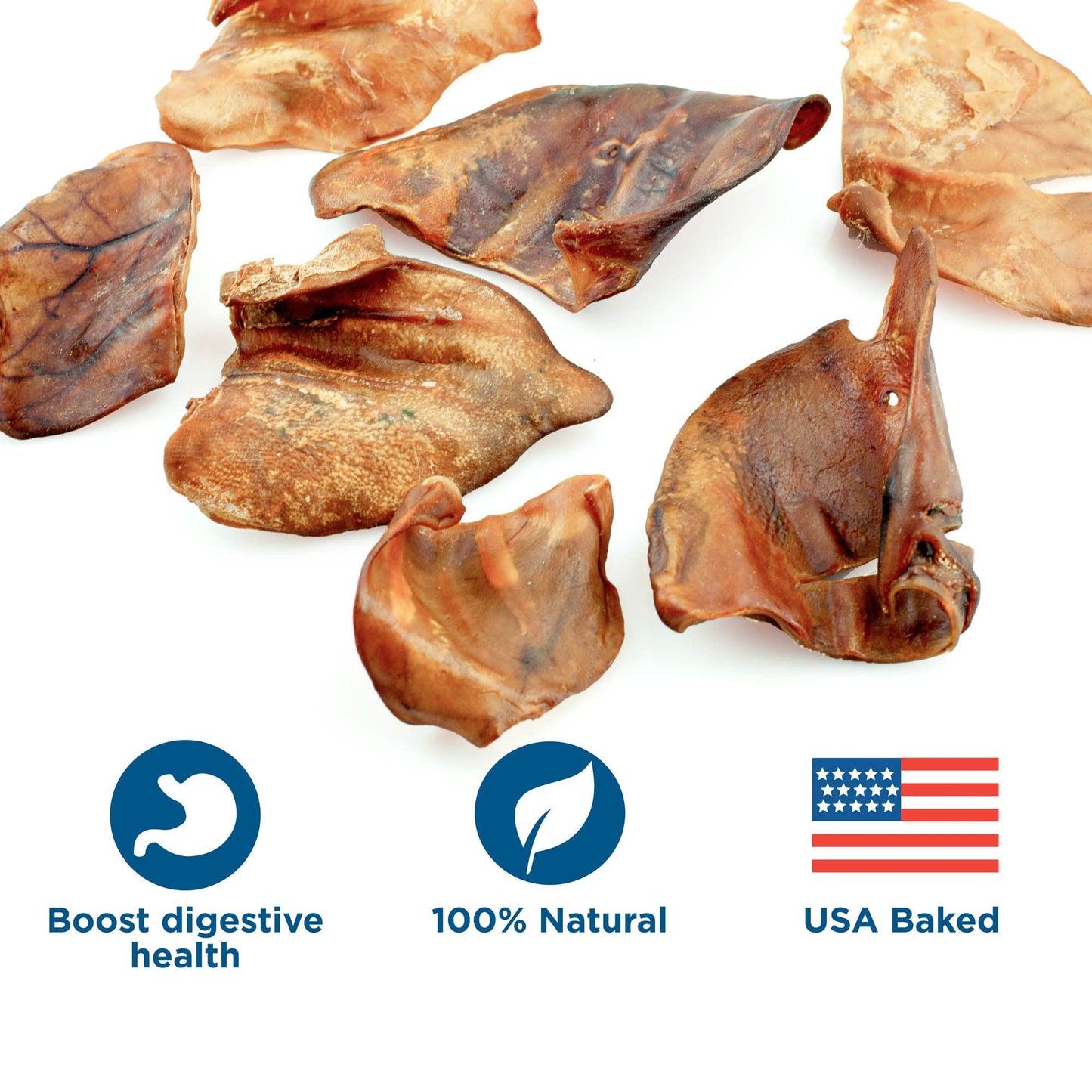Best Bully Sticks All Natural Usa Baked  Packed Pig Ears For Dogs - Single Ingredient Highly Digestible 100 Pork Dog Chew Treats