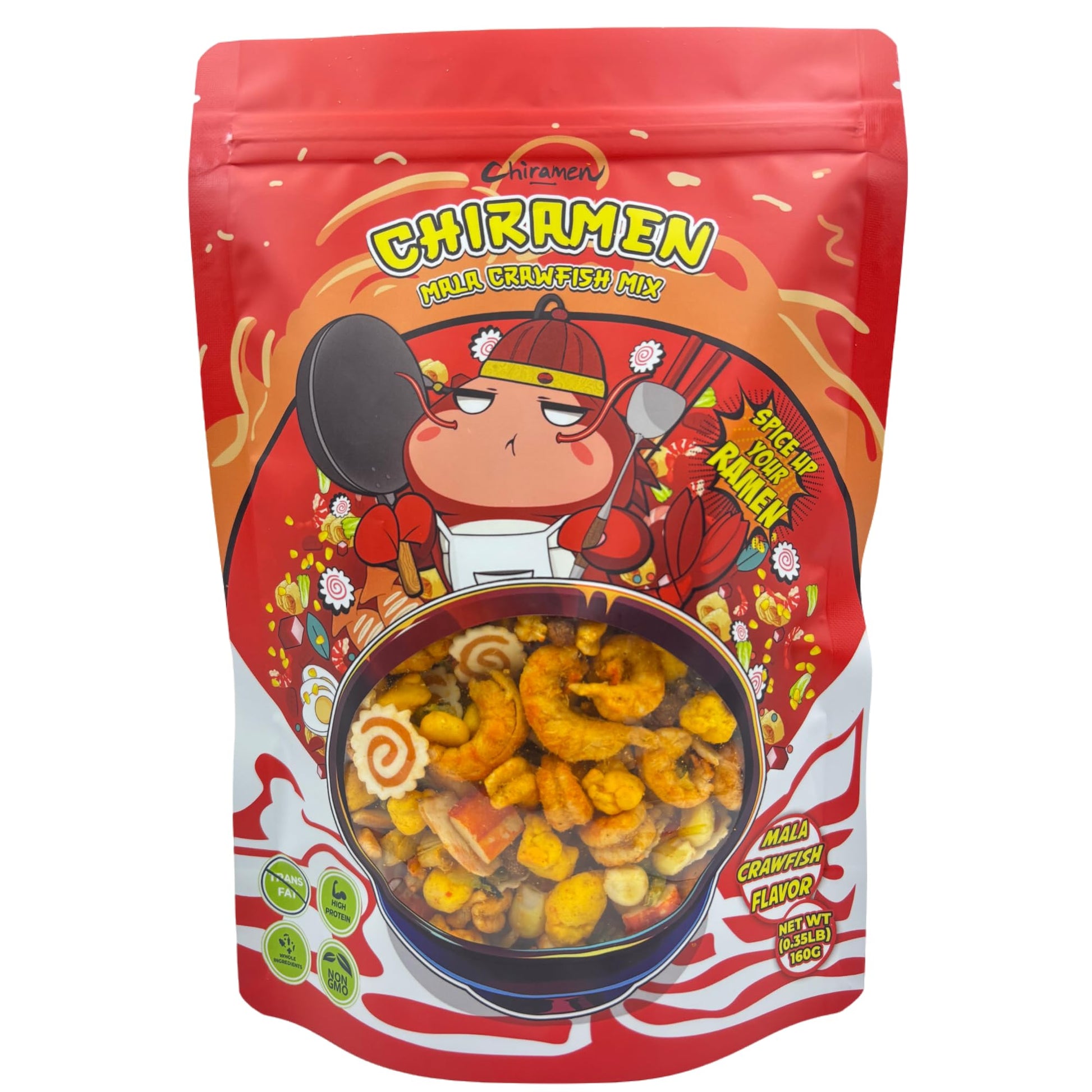 Chiramen Crawfish Mix Ramen Toppings, Plant-Based Beef, 5.6438 Ounce