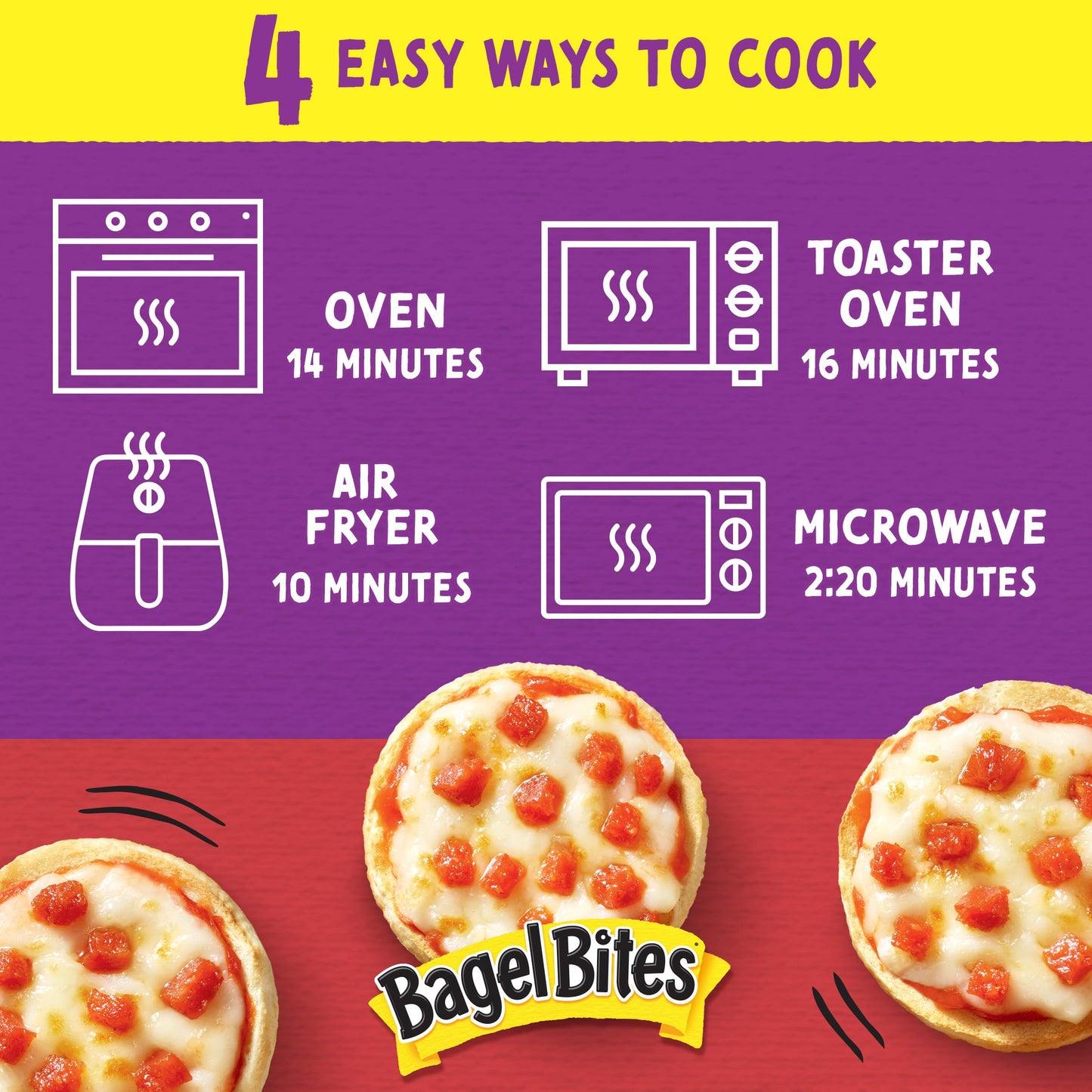 Bagel Bites Cheese & Pepperoni Mini Pizza Bagel Frozen Snacks, 18 ct Box