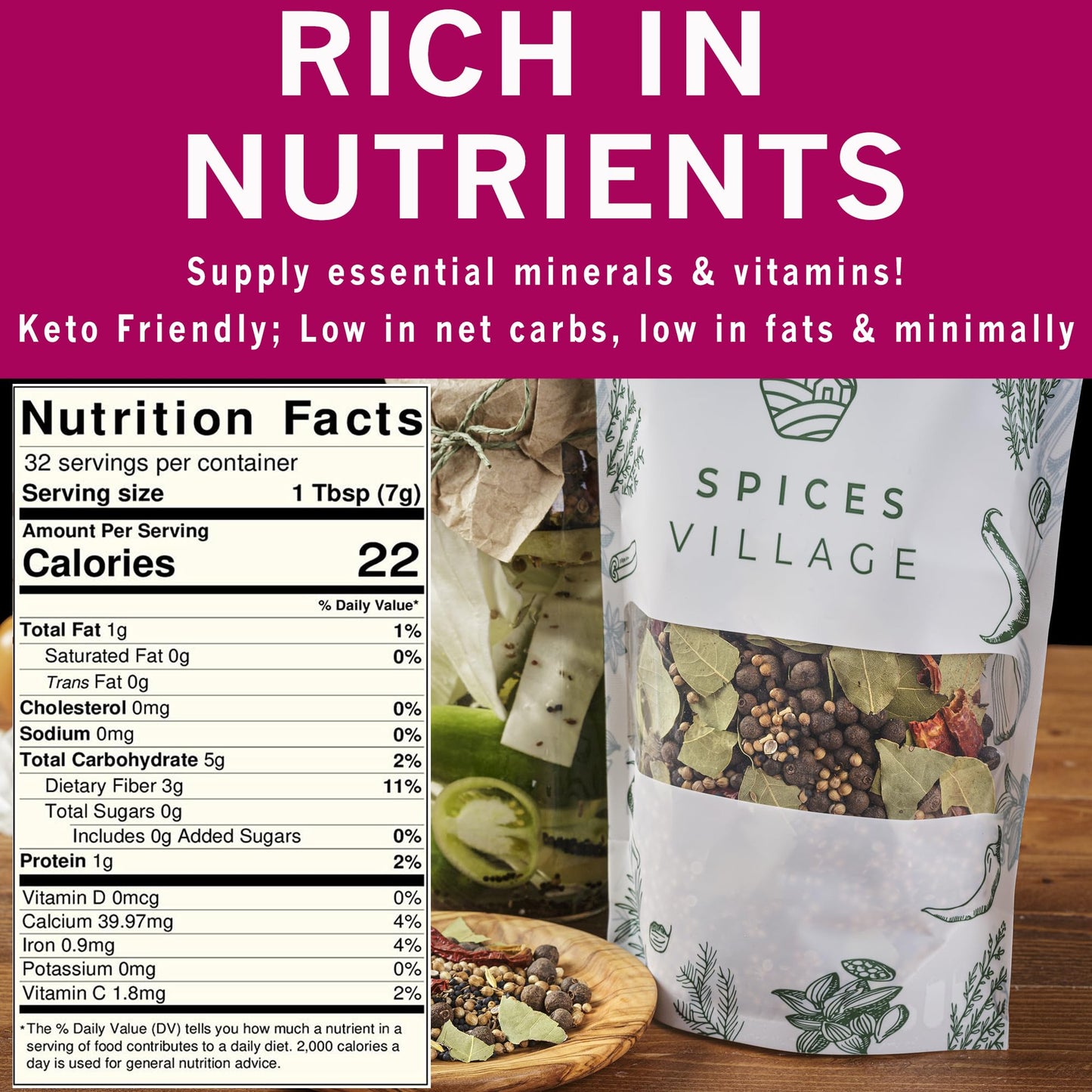 Spices Village Pickling Spices [ 6.5Oz ] - All Natural Fresh Dried Spices Mix For Pickles, Canning, And Corn Beef, Pickling Seas