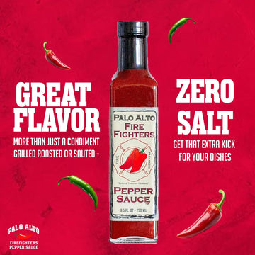 PALO ALTO FIRE FIGHTERS Ghost Pepper Sauce - Salt Free Hot Sauce, 8.5oz Pack of 2