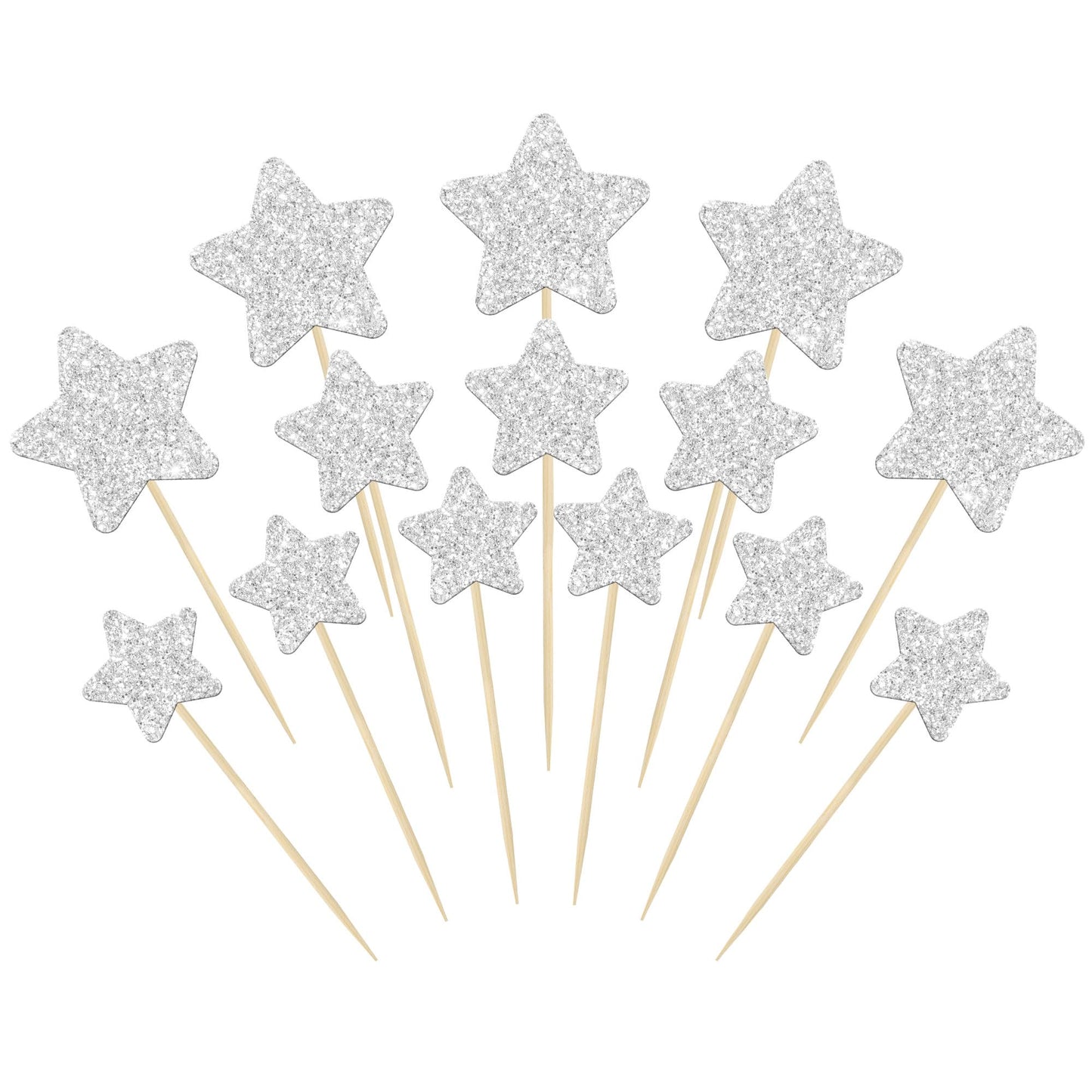 Gyufise 42Pcs Little Star Cupcake Toppers Glitter Twinkle Star Cupcake Picks Wedding Engagement Baby Shower Birthday Party Cake