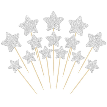 Gyufise 42Pcs Little Star Cupcake Toppers Glitter Twinkle Star Cupcake Picks Wedding Engagement Baby Shower Birthday Party Cake