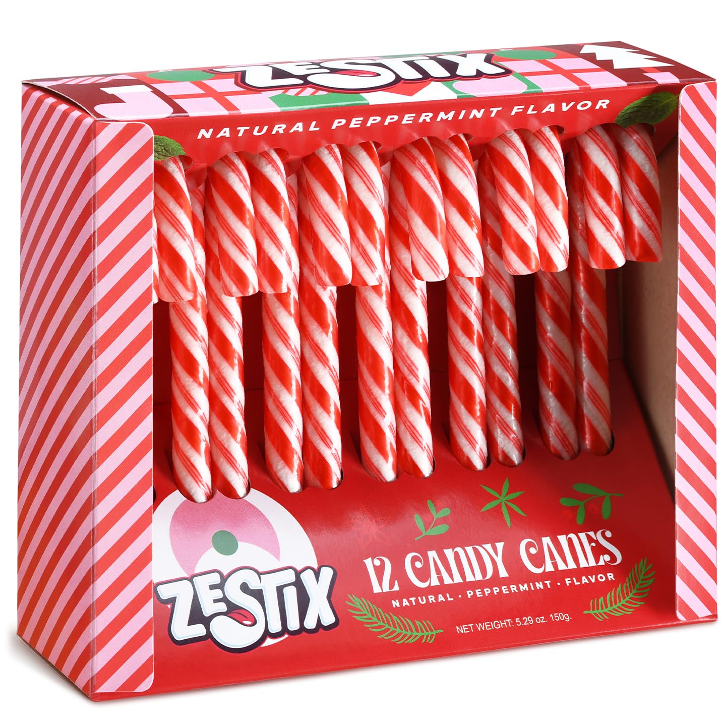 Candy Canes - Peppermint Holiday Candy  Individually Wrapped  12 Count Christmas  & Stocking Stuffers