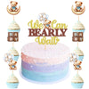 Cyodoos 25 PCS Baby Shower Bear Cupcake Toppers Baby Shower Cake Topper Decorations Supplies Jungle Animal Theme Baby Shower Bir