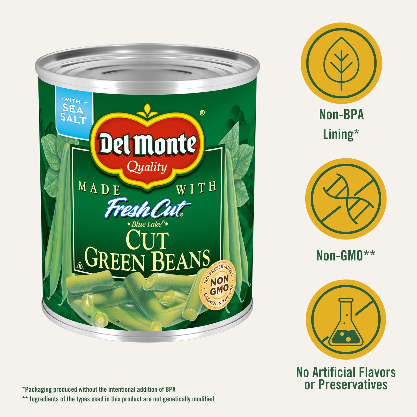 Del Monte Fresh Cut Blue Lake Cut Green Beans, 28 Oz. Can (Pack Of 6)