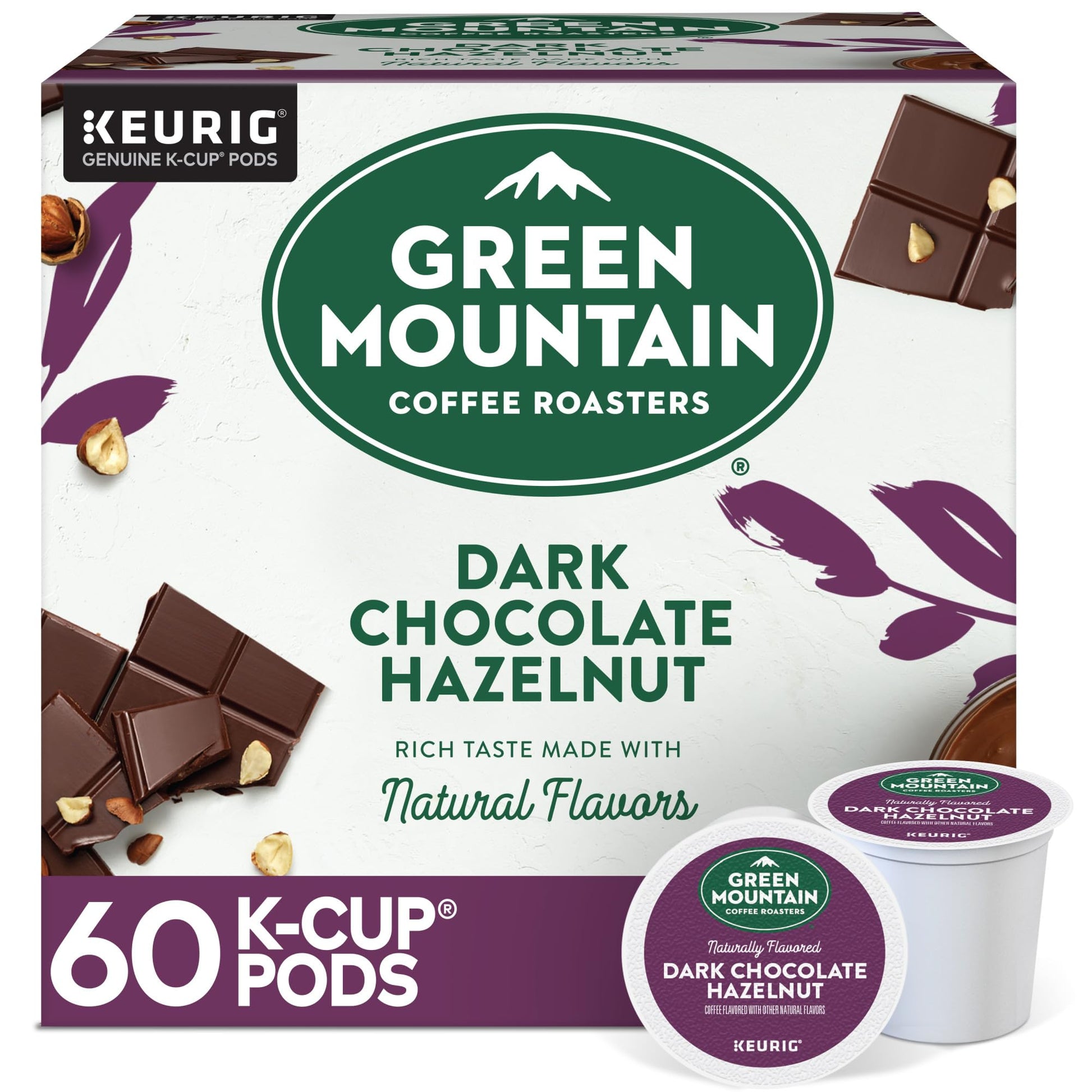 Green Mountain Coffee Roasters Dark Chocolate Hazelnut Coffee K-Cup Pods, 60 Count
