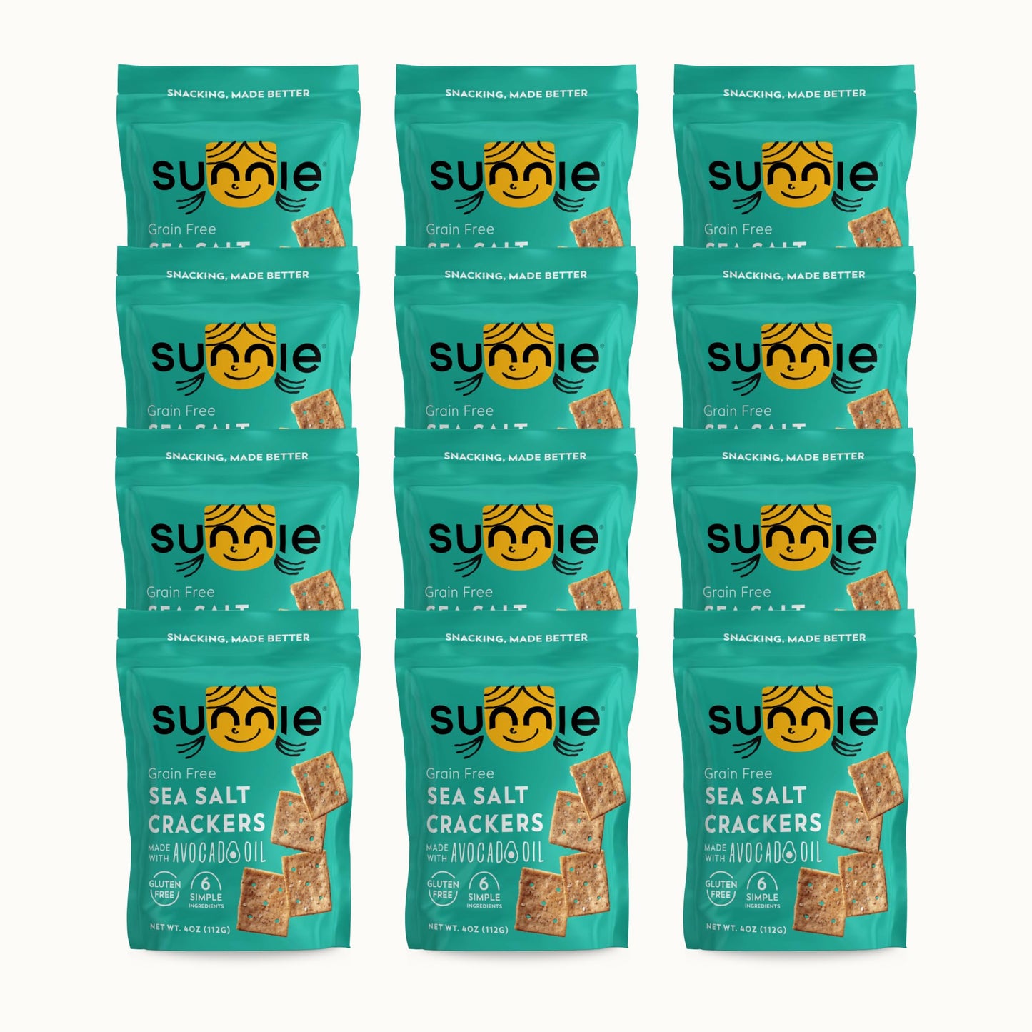 Sunnie Gluten Free ers  Healthy Grain-Free Sea Salt er  Snacks for Kids & mature-themeds  Made with Avocado Oil  Only 6 Ingredients  Vegan Snack  Low Calorie  4 Oz  Pack of 12