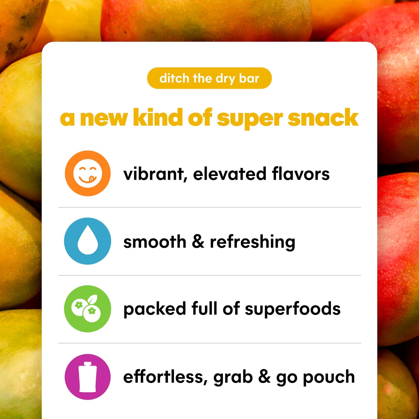 Noka Superfood Fruit Smoothie Pouches, Mango Coconut, Healthy Snacks with Flax Seed, Plant Protein and Prebiotic Fiber, Vegan an