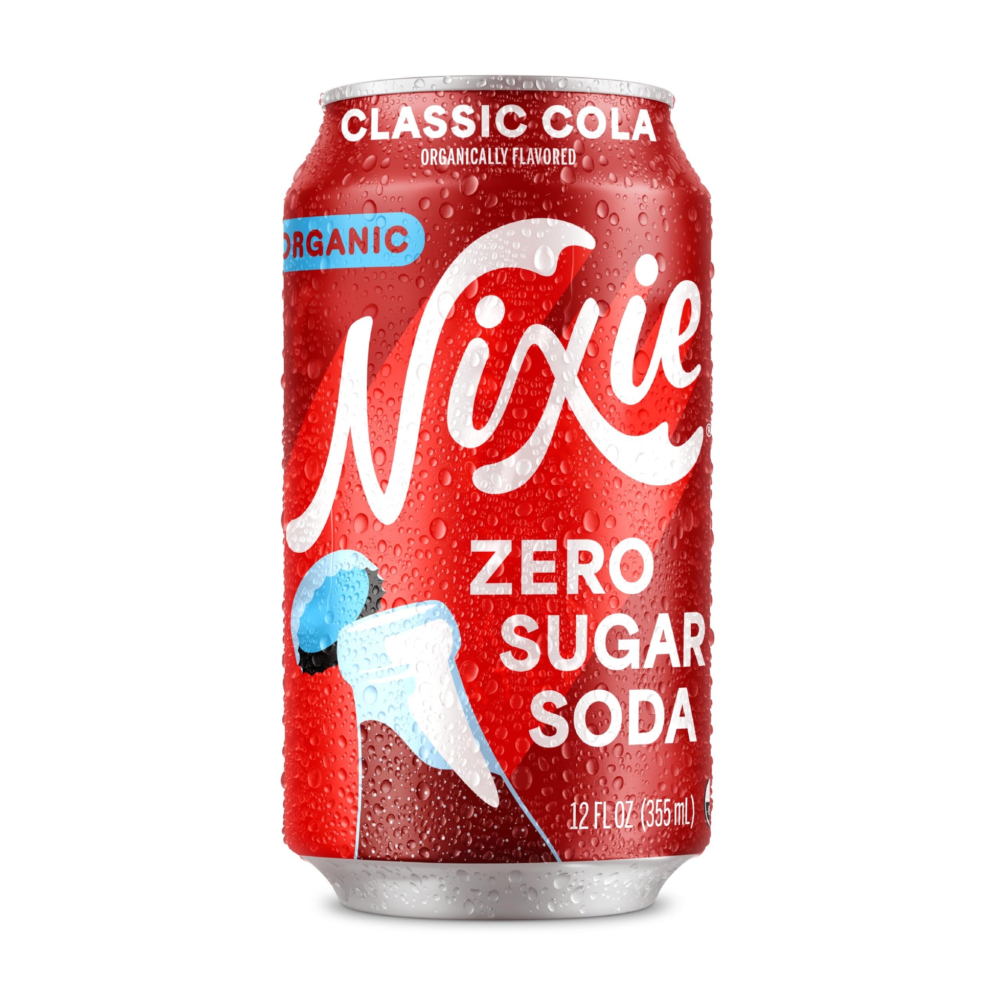 Nixie Organic Zero Sugar Soda, Classic Cola, 0 Calories, 12oz Cans, 12 Pack