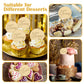Wolpark Gold Mirror Acrylic Cupcake Toppers, 20pcs, 1.97 inches, Engraved Cake Picks for Birthday Party Decorations