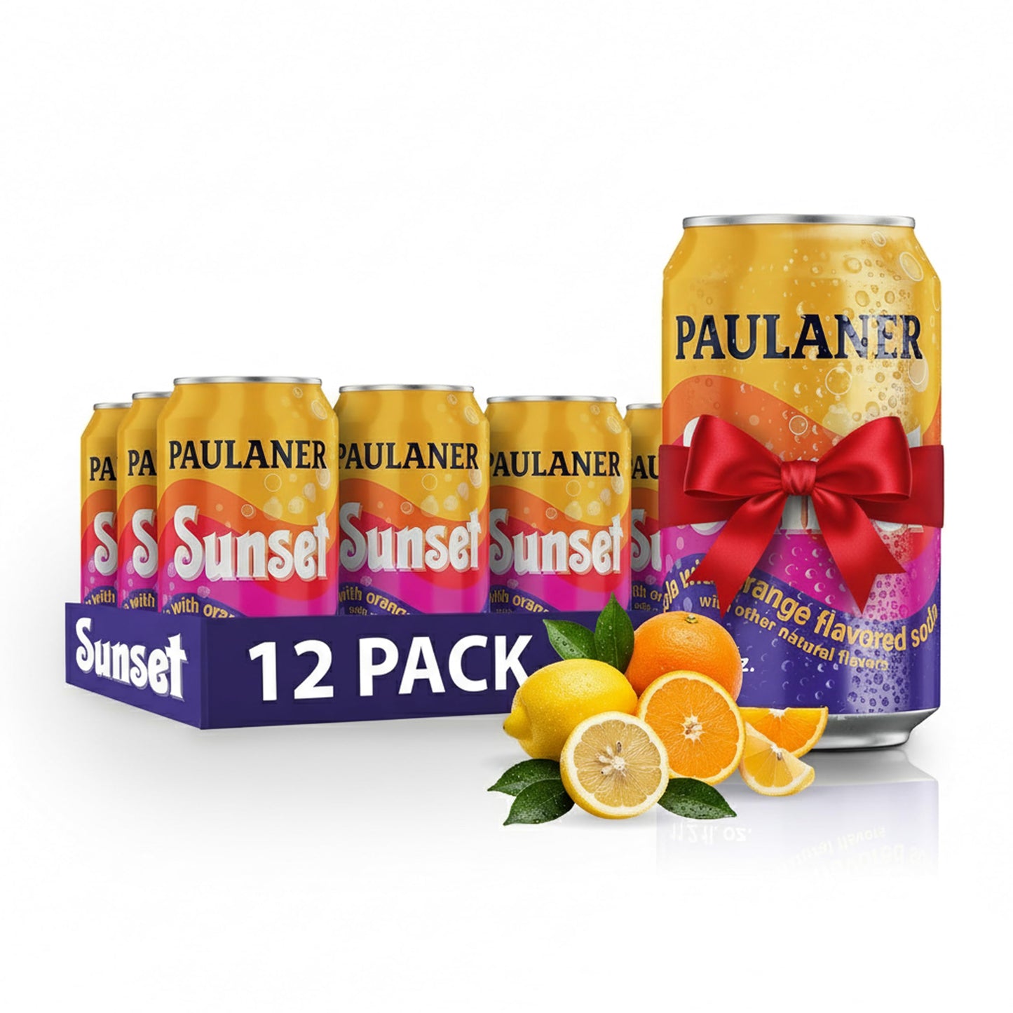 Paulaner Sunset Classic Orange Cola Soda Soft Drink | Fruity European Natural Sugar Spezi Soda Made in Germany | Vegan and Gluten-Free | 11.2 fl oz (330mL) Cans | 12-Pack Case of Soda