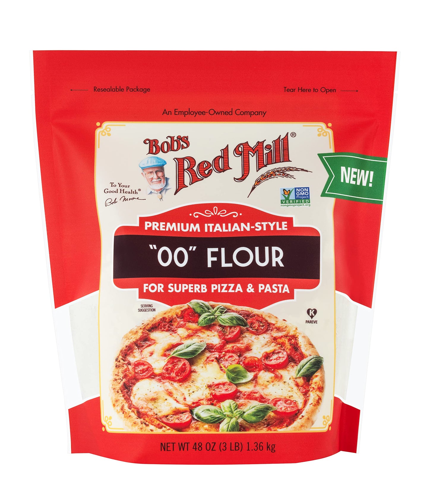 Bob'S Red Mill 00 Flour Premium Italian-Style, 48Oz (Pack Of 1) - Non Gmo, Vegan, Kosher