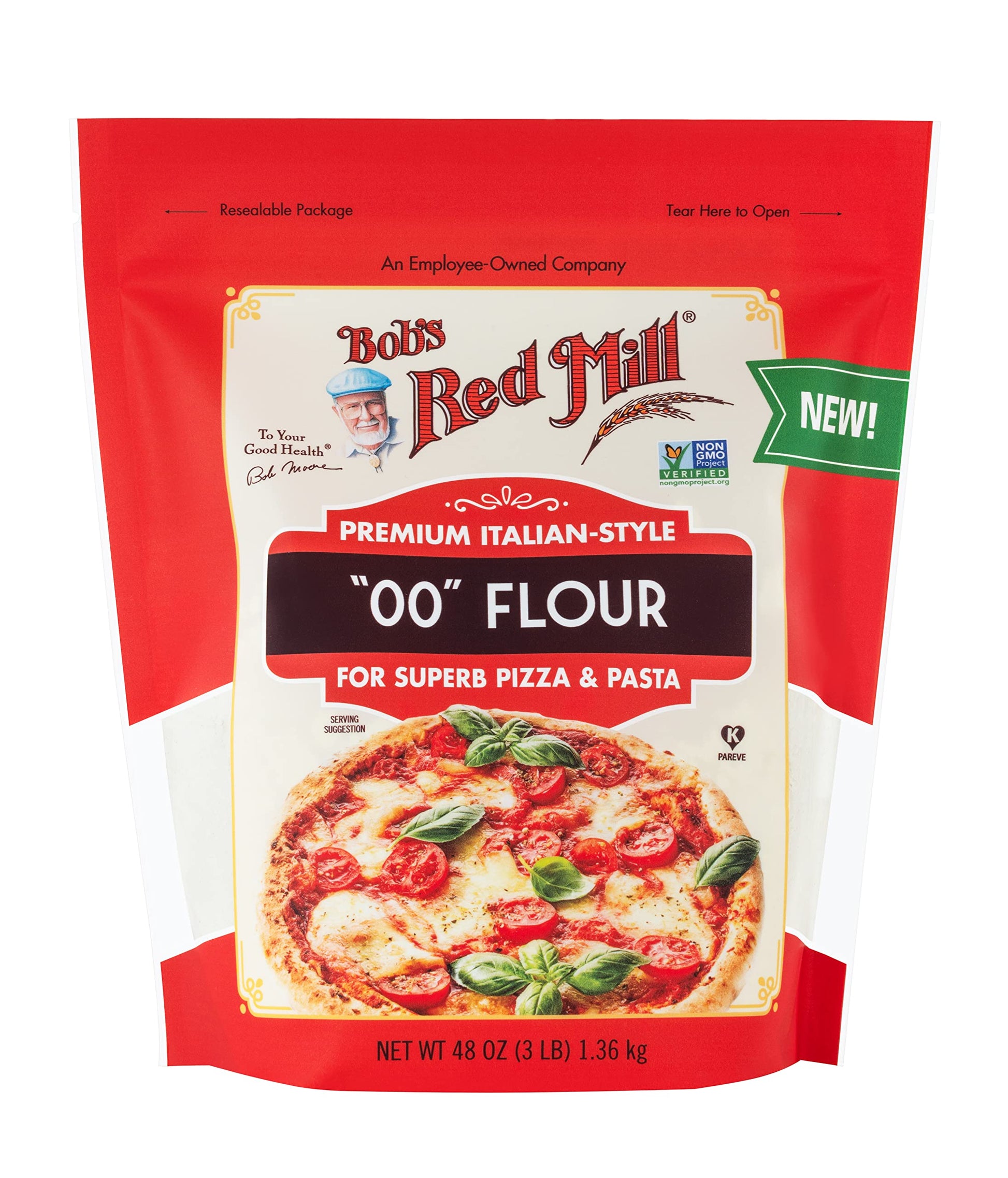 Bob'S Red Mill 00 Flour Premium Italian-Style, 48Oz (Pack Of 1) - Non Gmo, Vegan, Kosher