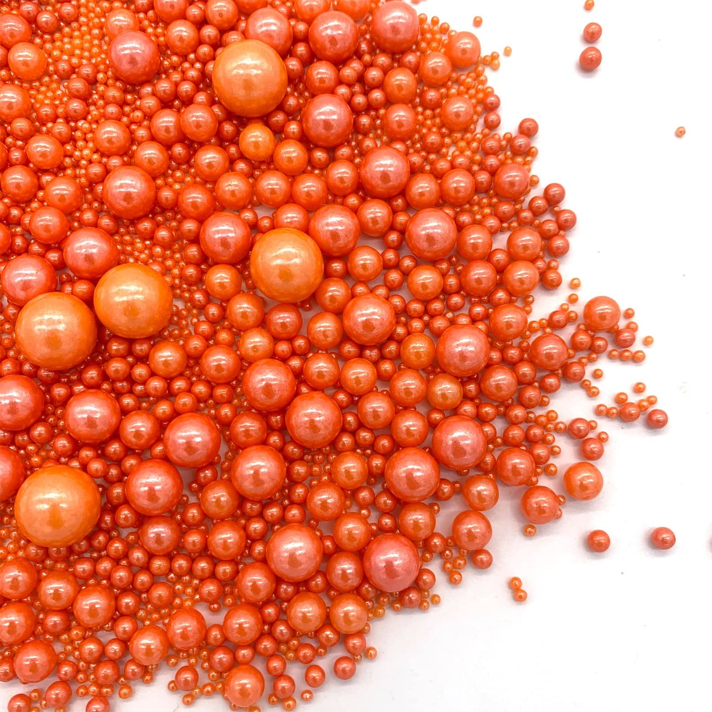 Weraru Edible Orange Pearl Sugar Sprinkles Candy Mixing Size Baking Edible Cake Decorations Cupcake Toppers Cookie Decorating Ce