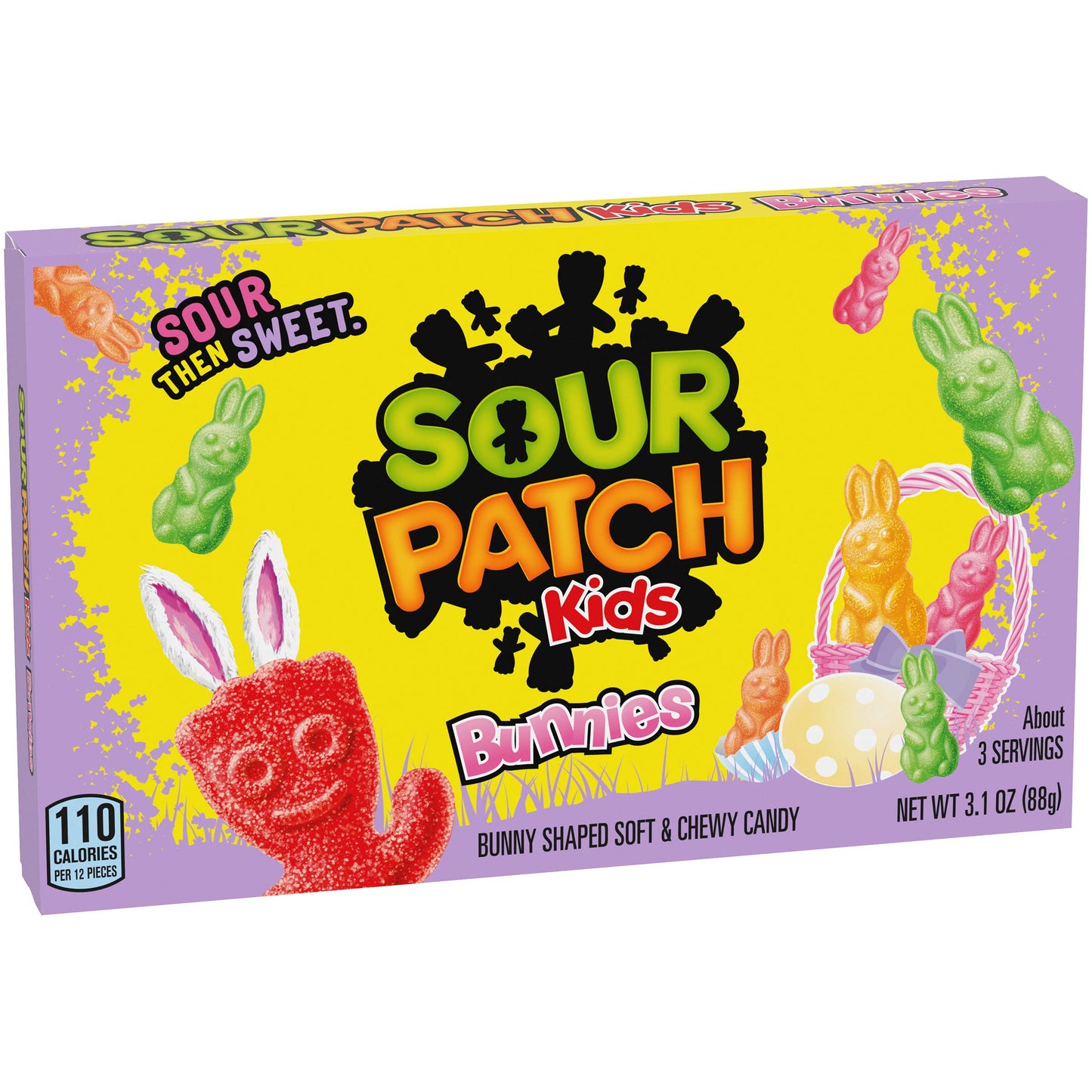 Sour Patch Kids Bunnies Candy, Easter Edition, 1 Movie Theater Box (3.1 Oz.)