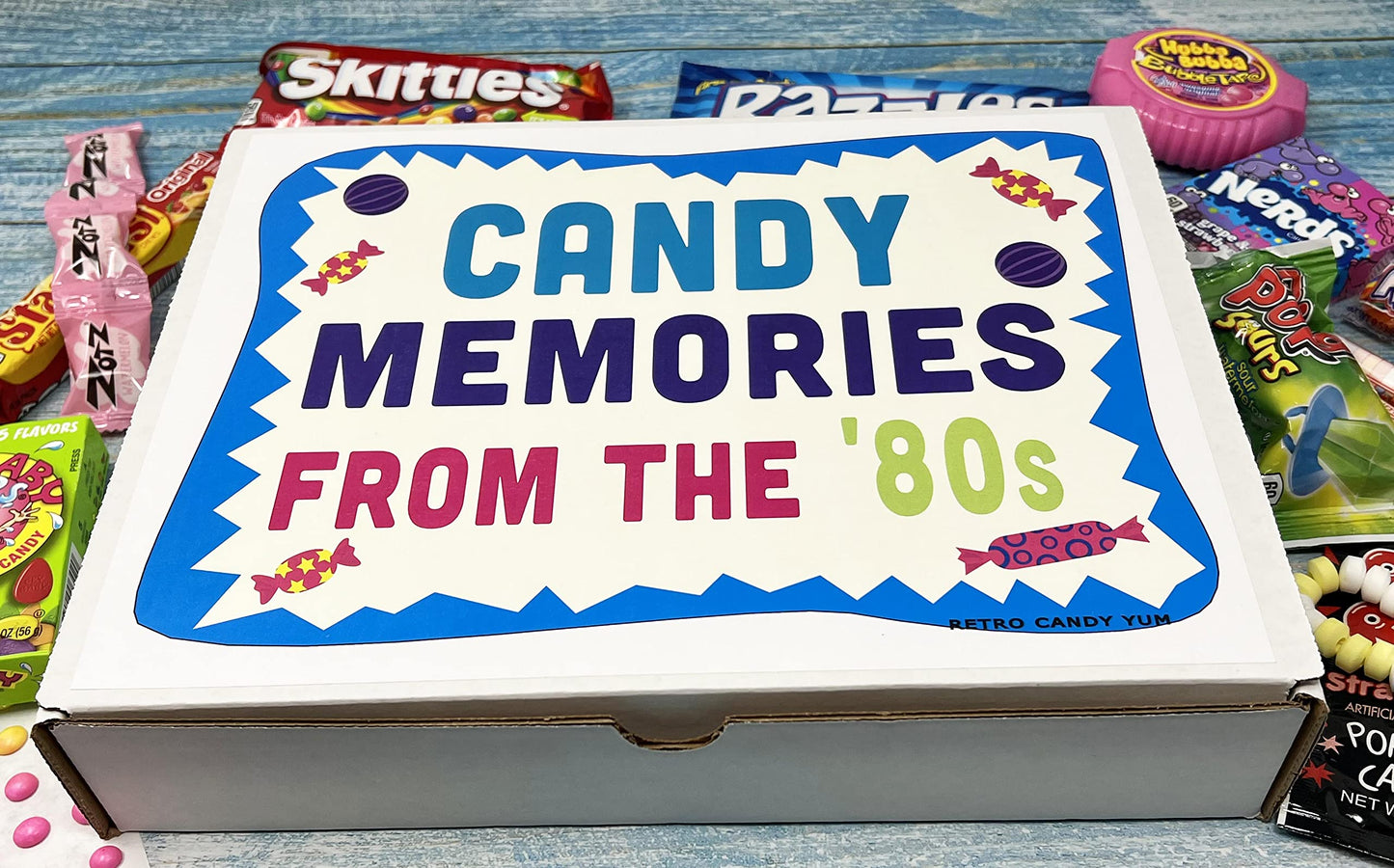 Retro Candy Yum 80S Gift Box With 1980'S Candy Assortment For Man Or Woman - Holiday Christmas Care Package, Birthday Gag Gift Or Thank You