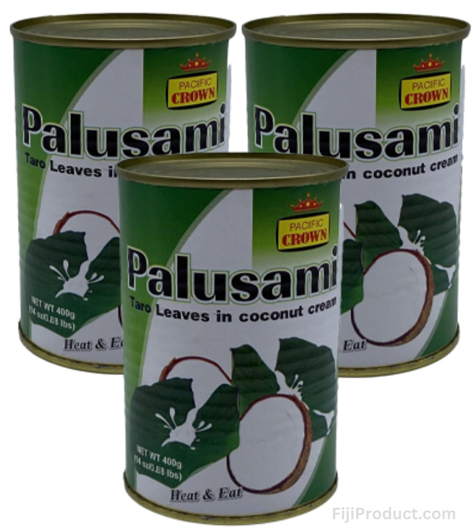Palusami - (Pack Of 3 x 400g Can) A Taro Leaves in Coconut Cream, Tasty Meal - Heat & Eat Imported from Fiji FijiProduct.com
