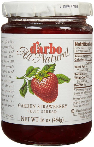 D'Arbo All Natural Fruit Spread, Strawberry, 16 Oz