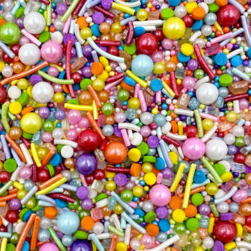 Rainbow Sprinkles for Cake Decorating, Pastel Jimmies and Pearls Sprinkles Mix for Donut Cookie Baking Brownies Cupcake Ice Crea