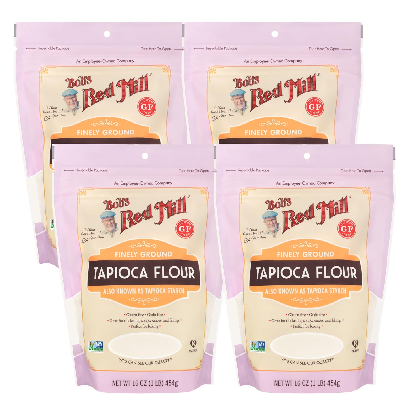 Bob s Red Mill Tapioca Flour, 16oz (Pack of 4) - Non GMO, Vegan, Paleo Friendly, Kosher