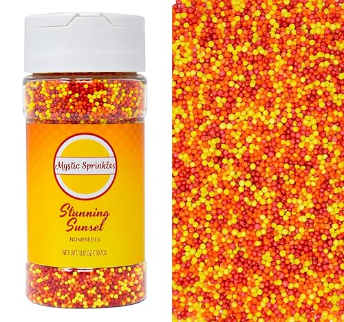Mystic Sprinkles Nonpareil Sprinkle Mixes (Stunning Sunset Nonpareils Mix 3.8Oz)
