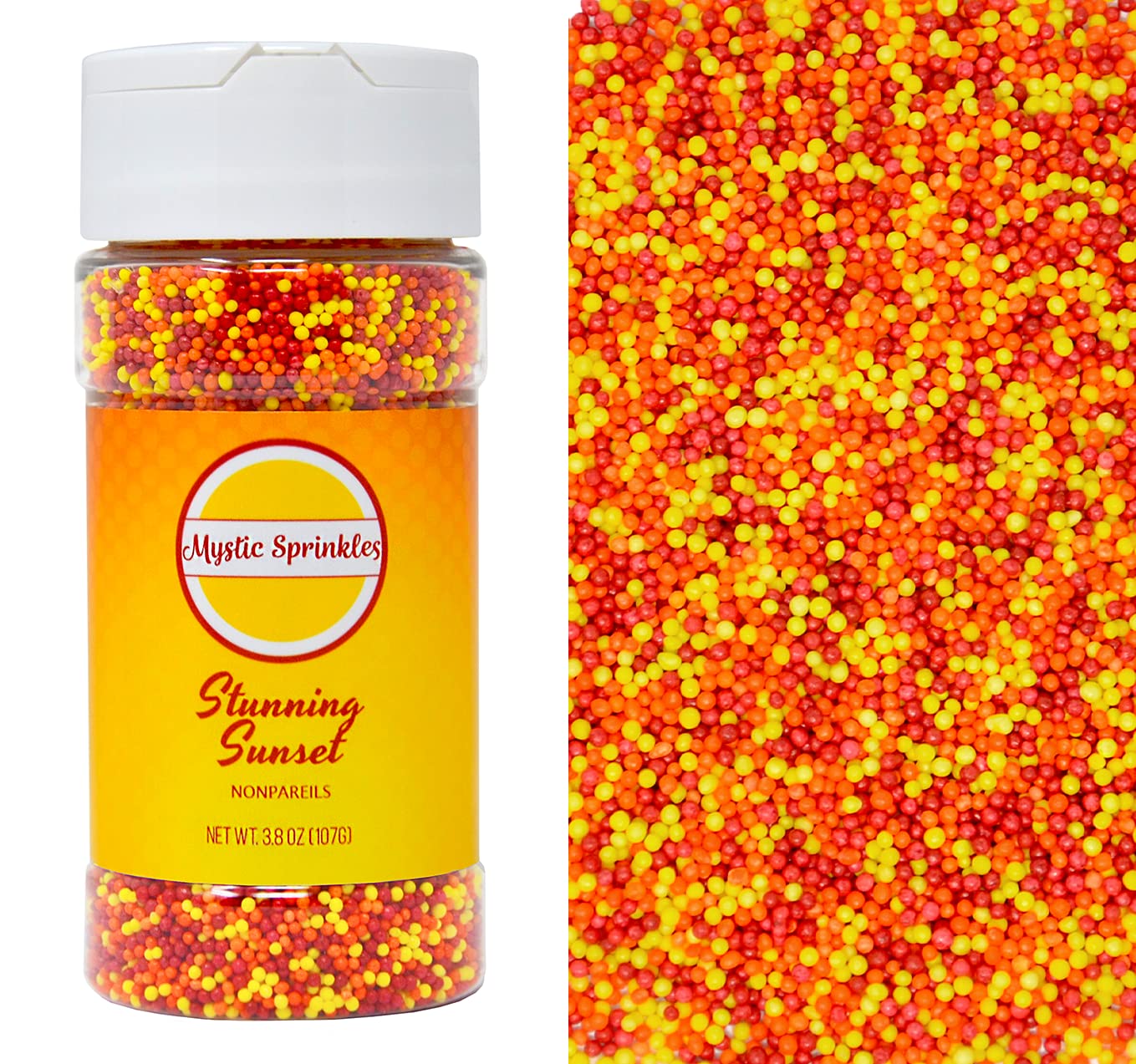 Mystic Sprinkles Nonpareil Sprinkle Mixes (Stunning Sunset Nonpareils Mix 3.8Oz)