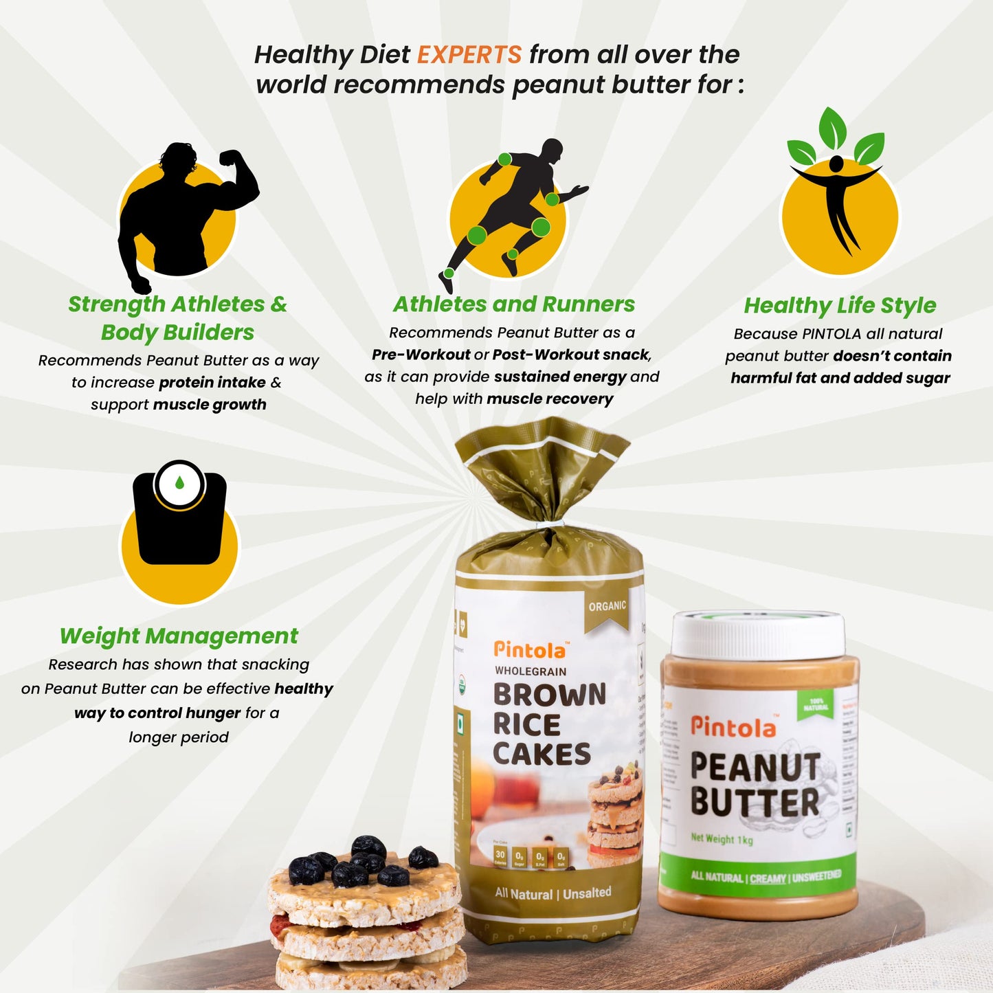 Pintola All Natural Peanut Butter (Creamy) (1Kg (Pack Of 1)) | Unsweetened | 30G Protein | Non Gmo | Gluten Free | Cholesterol Free