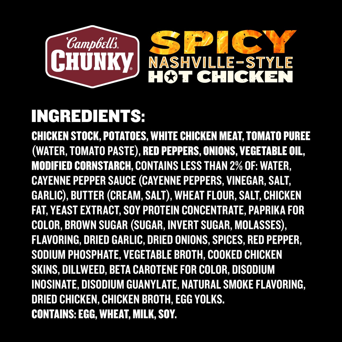 Campbell'S Chunky Soup, Spicy Nashville-Style Hot Chicken Soup, 18.8 Oz Can