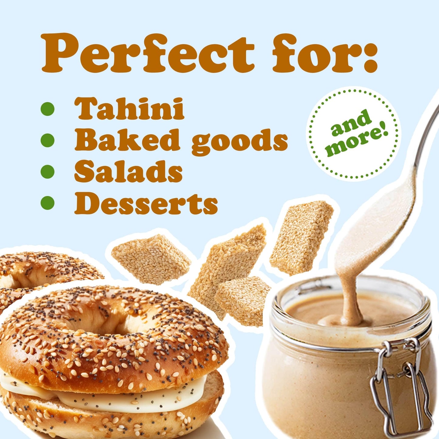 Food to Live Organic Hulled Sesame Seeds, 1 Pound - Whole Raw White Sesame Seeds, Non-GMO, Kosher, Vegan, Unroasted, Bulk. High