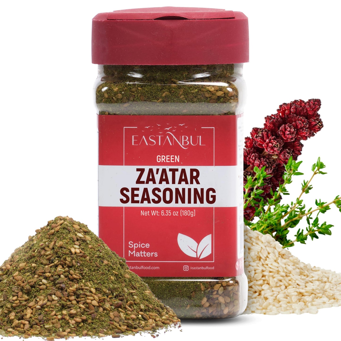 Eastanbul Zaatar Seasoning, 6.35oz, Real Za'atar,%100 Natural, Zaatar Spice from Middle Eastern Spices, Perfect for Mediterranea