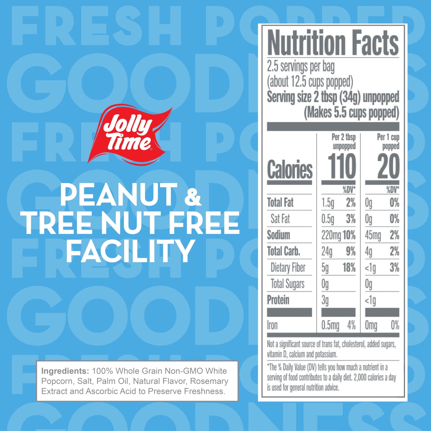 Jolly Time Healthy Pop Microwave Popcorn, Low Fat Gluten Free Non-GMO, 3oz Sharing Bag, 3 Bags Per Carton (Healthy Pop - Crispy