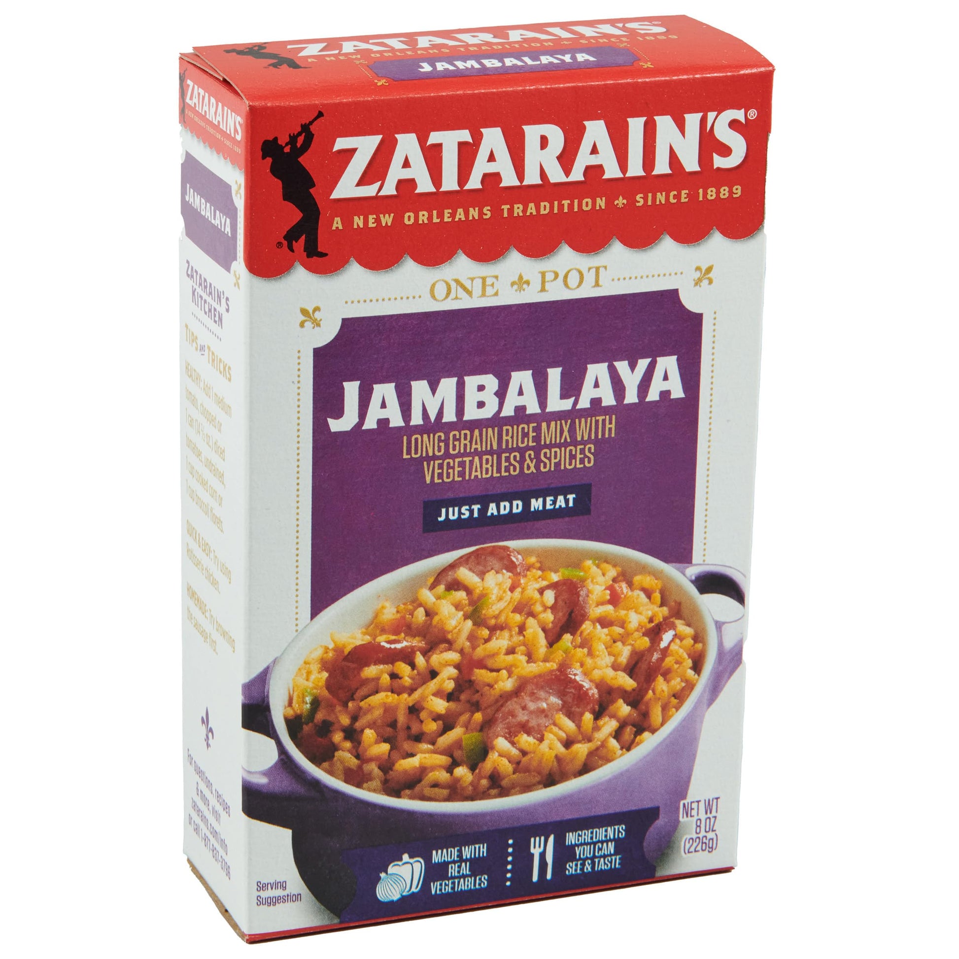 Zatarains Jambalaya Mix, 8 Ounce, Pack of 1, Flavorful Rice Dish