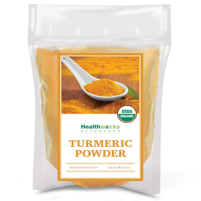 Healthworks Turmeric Powder (8 Ounces ) | Ground Raw Organic | Curcumin & Antioxidants | Keto, Paleo, Vegan, Non-GMO