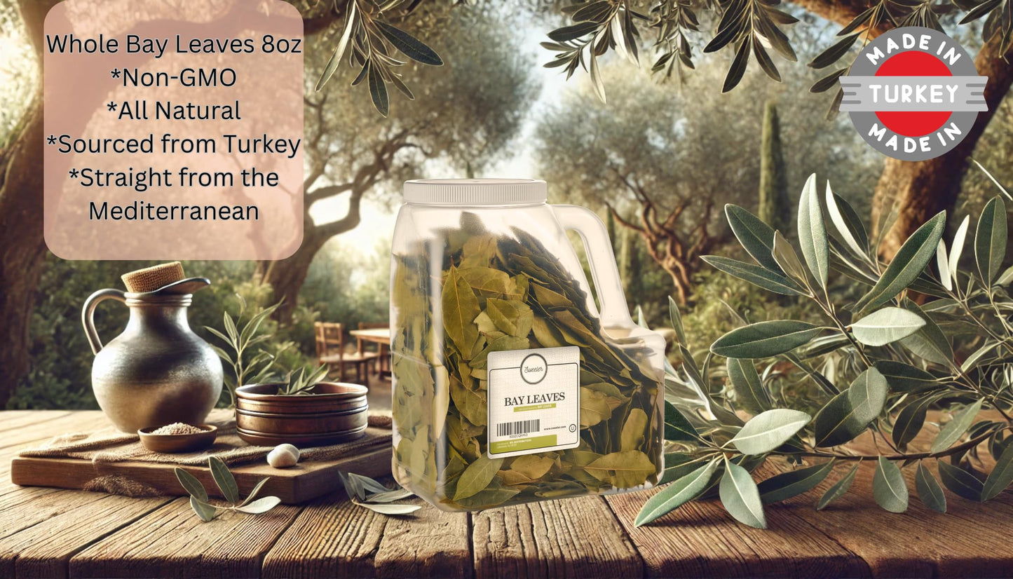 Sweeler Whole Bay Leaves Turkish Non-Gmo Hand Packed 8 Ounces (1 Pack)