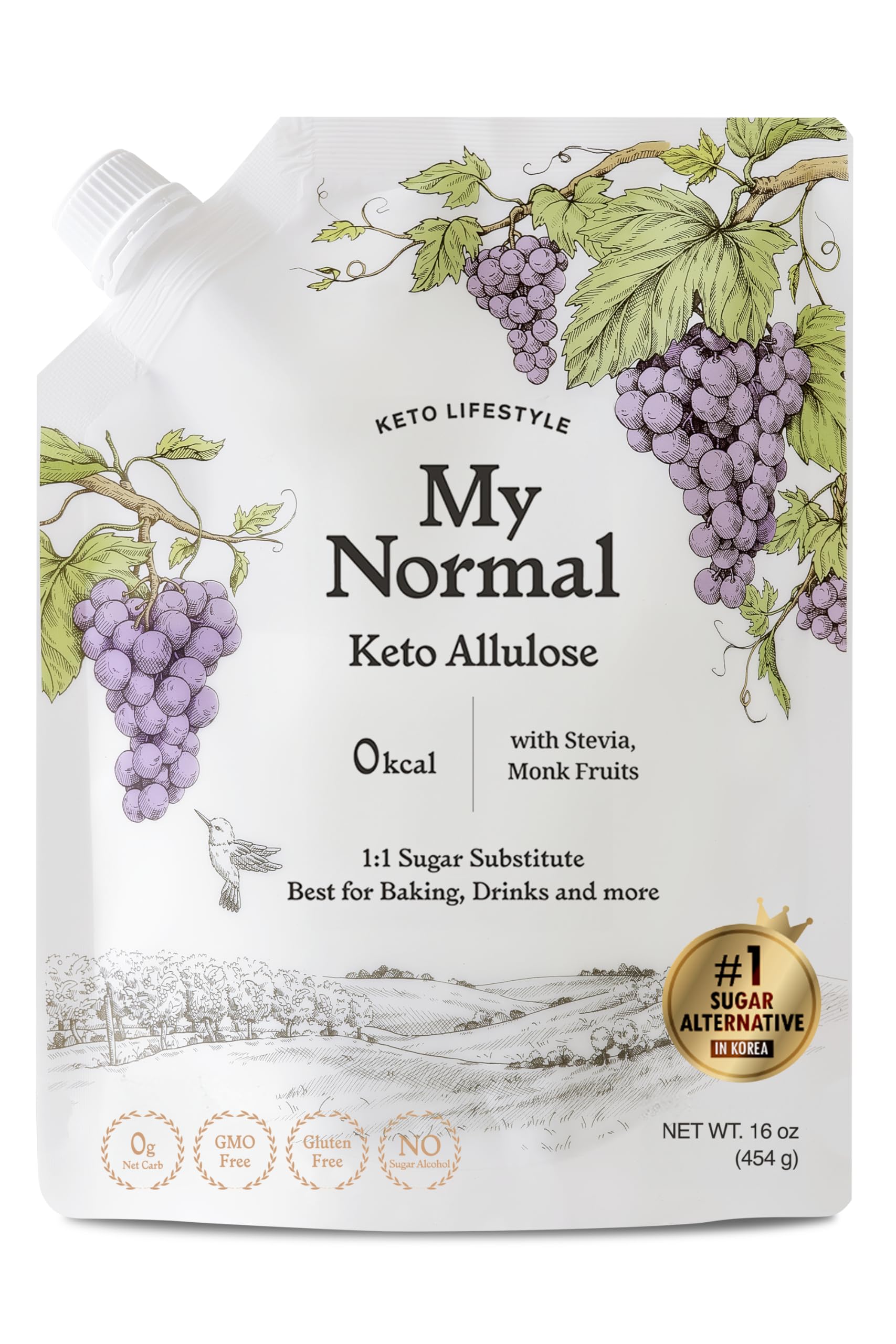 My Normal Keto Powdered Allulose Sweetener, 16oz - Non-GMO, Gluten Free, Zero Calorie, 1:1 Sugar Substitute